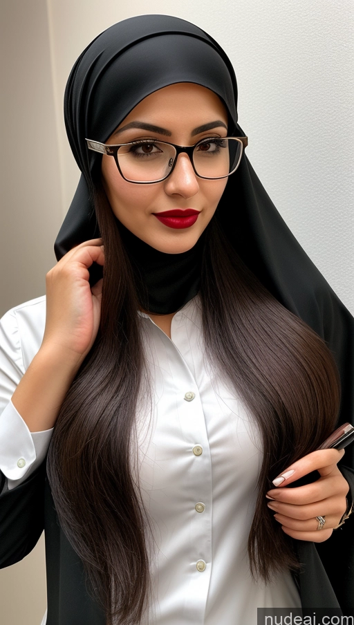 related ai porn images free for Woman One Glasses Brunette Long Hair Turkish Skin Detail (beta) Secretary Detailed 20s Niqab Lipstick