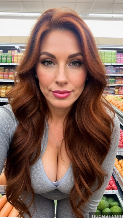 related ai porn images free for Milf Busty Beautiful Lipstick Perfect Body Happy Pouting Lips Long Hair Irish Grocery Front View Nude Ginger Yoga Pants Jacket 30s