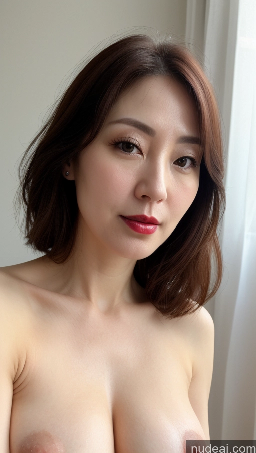 related ai porn images free for Woman One Perfect Boobs Beautiful Close-up View Korean Brunette 40s Fairer Skin Lipstick