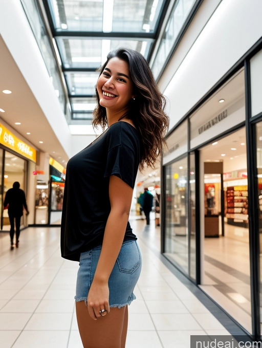 related ai porn images free for Woman One Beautiful Chubby 18 Black Hair Simple Messy Middle Eastern Happy Casual Bright Lighting Mall Side View T-pose