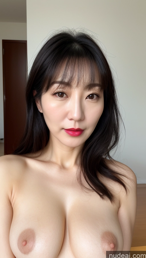 related ai porn images free for One Woman Perfect Boobs Beautiful Lipstick Fairer Skin 40s Korean Close-up View Black Hair