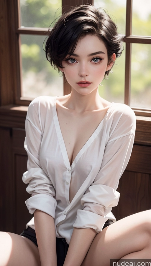 related ai porn images free for Black Hair Pixie Shirt Close-up View Small Tits 18 Skinny Fairer Skin White