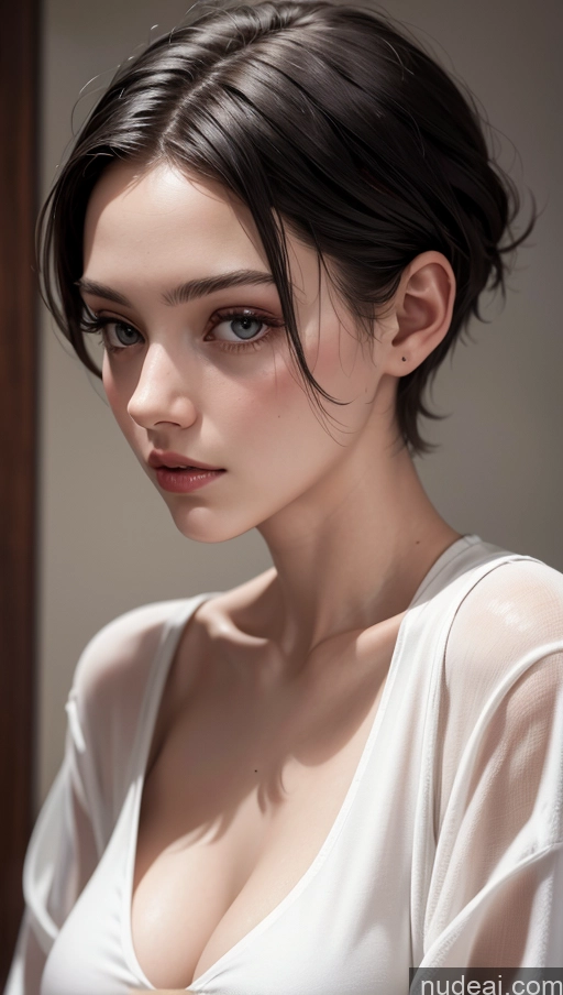 related ai porn images free for Black Hair Pixie Shirt Close-up View Small Tits 18 Skinny Fairer Skin White Bright Lighting