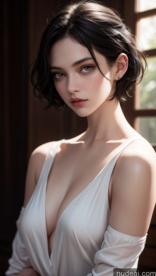 related ai porn images free for Black Hair Pixie Shirt Close-up View Small Tits 18 Skinny Fairer Skin White Dark Lighting Bright Lighting