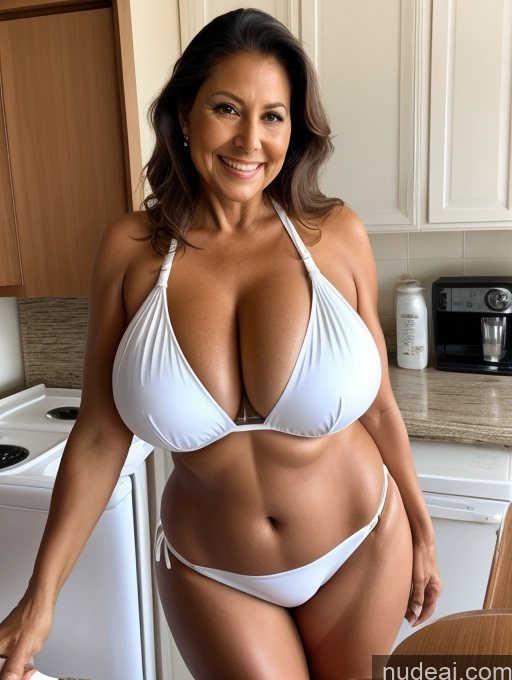 related ai porn images free for Milf One Busty Huge Boobs Thick Tanned Skin 70s Laughing Front View Maid Microkini Thong Native American