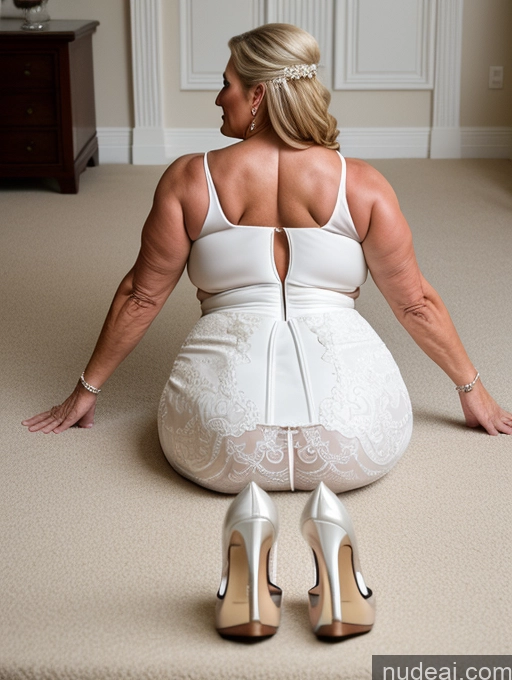 related ai porn images free for Milf Chubby Thick Muscular On Back Fairer Skin Wedding High Heels Back View