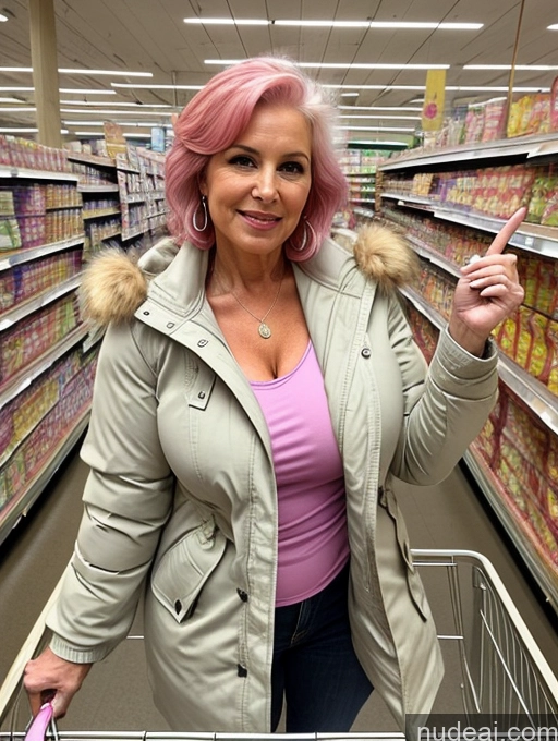 related ai porn images free for Milf Busty Perfect Boobs Big Ass Perfect Body 60s Sexy Face Pink Hair White Grocery Parka