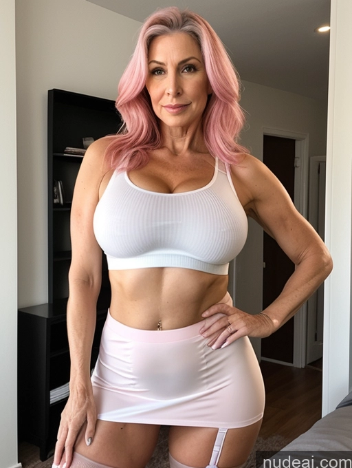 related ai porn images free for Milf Busty Perfect Boobs Big Ass Perfect Body 60s Sexy Face Pink Hair White Bedroom Micro Skirt Thigh Socks Crop Top Transparent