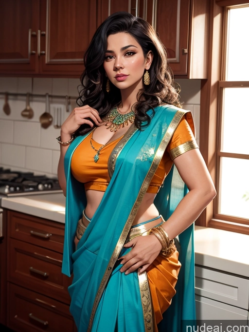 related ai porn images free for Milf One Chubby Big Ass Tanned Skin 40s Seductive Black Hair Curly Hair Indian Jewelry Kitchen Sari Blouse Detailed
