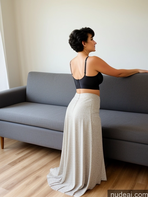 related ai porn images free for Czech Short Busty Big Hips Chubby Black Hair Pixie Couch Bra Long Skirt Detailed 70s Plank Back View Stylish Serious Laughing