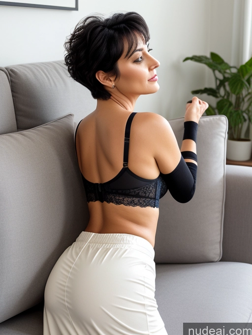 related ai porn images free for Czech Short Busty Big Hips Chubby Black Hair Pixie Couch Bra Long Skirt Detailed 70s Plank Back View Casual