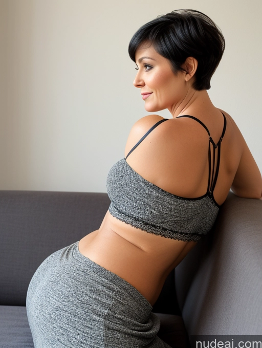 related ai porn images free for Czech Short Busty Big Hips Chubby Black Hair Pixie Couch Bra Long Skirt Detailed 70s Back View Casual Bending Over