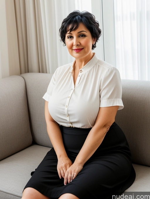 related ai porn images free for Czech Short Busty Big Hips Chubby Black Hair Pixie Couch Long Skirt Detailed 70s Blouse Shirt