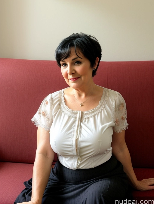 related ai porn images free for Czech Short Busty Chubby Black Hair Pixie Couch Long Skirt Detailed 70s Blouse Shirt Bra