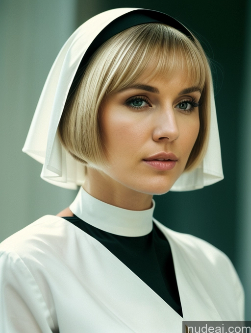 related ai porn images free for Woman Blonde Front View Perfect Body Bright Lighting Film Photo Short Hair Serious 30s Beautiful Russian Nun