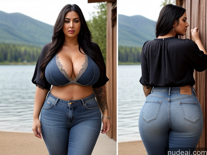 related ai porn images free for Woman One Huge Boobs Big Ass Thick Big Hips Long Hair 30s Black Hair Native American Lake Front View Blouse Jeans Cleavage Sexy Face Tattoos Lipstick Beautiful Perfect Body