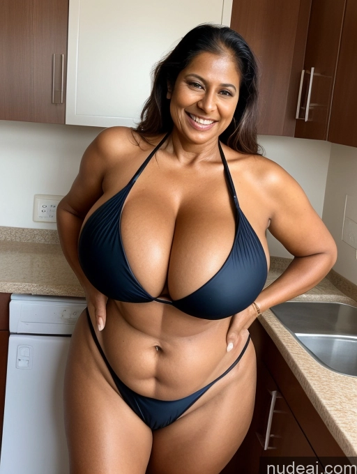 related ai porn images free for Milf One Busty Huge Boobs Thick Tanned Skin Laughing Front View Microkini Thong 60s Maid Indian
