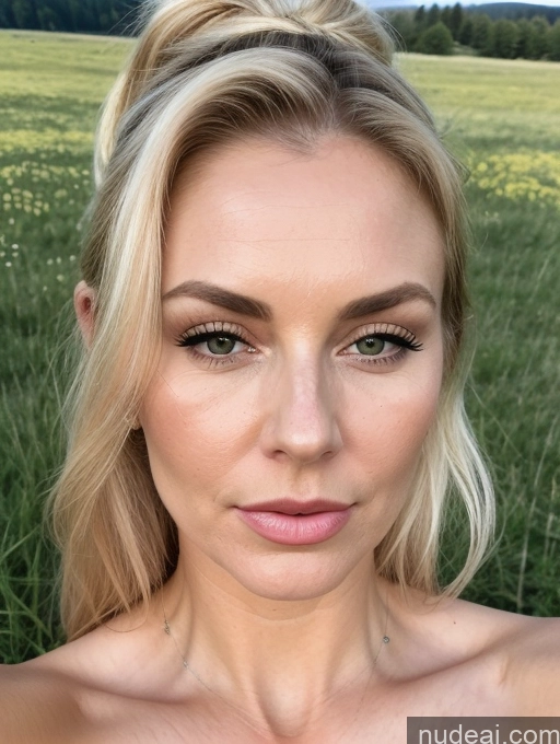 related ai porn images free for Milf One Small Tits Fairer Skin 40s Pouting Lips Seductive Blonde Ponytail Close-up View Nude Swedish Meadow