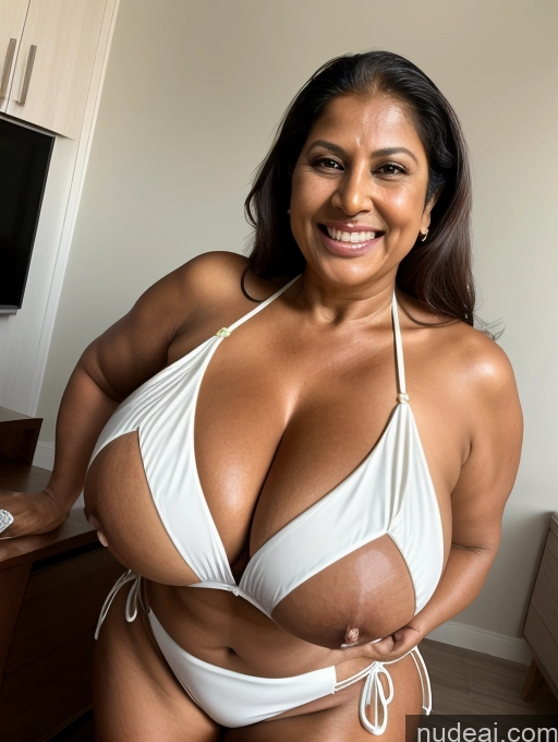 related ai porn images free for Milf One Busty Huge Boobs Thick Tanned Skin 60s Front View Microkini Thong Laughing Indian Maid