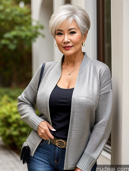 related ai porn images free for Milf Perfect Boobs Beautiful 70s Chinese Blouse Casual Jacket Professor Stylish Sweater Cleavage Detailed Sexy Face Pixie
