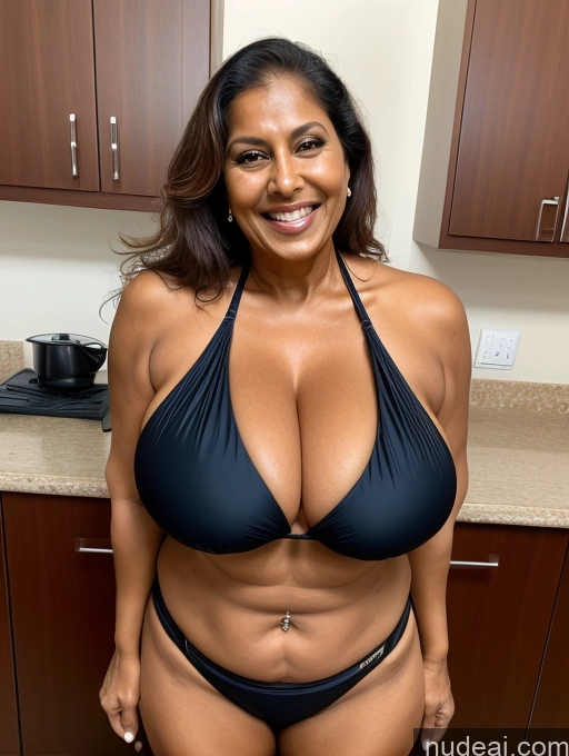 related ai porn images free for Milf One Busty Huge Boobs Thick Tanned Skin Front View Microkini Thong Laughing 60s Indian Maid