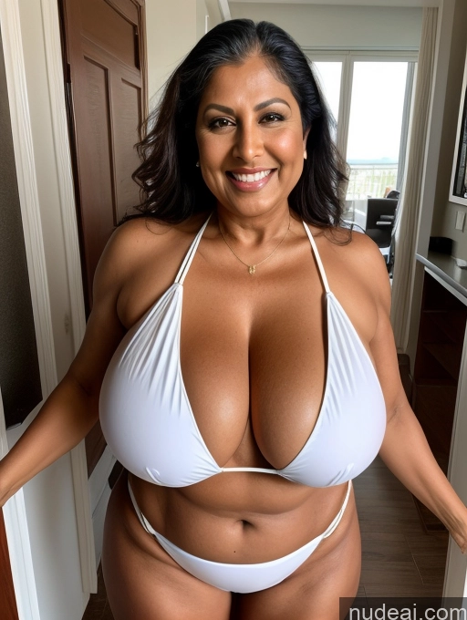 related ai porn images free for Milf One Busty Huge Boobs Thick Tanned Skin Front View Microkini Thong Laughing 60s Indian Maid Lumberjack