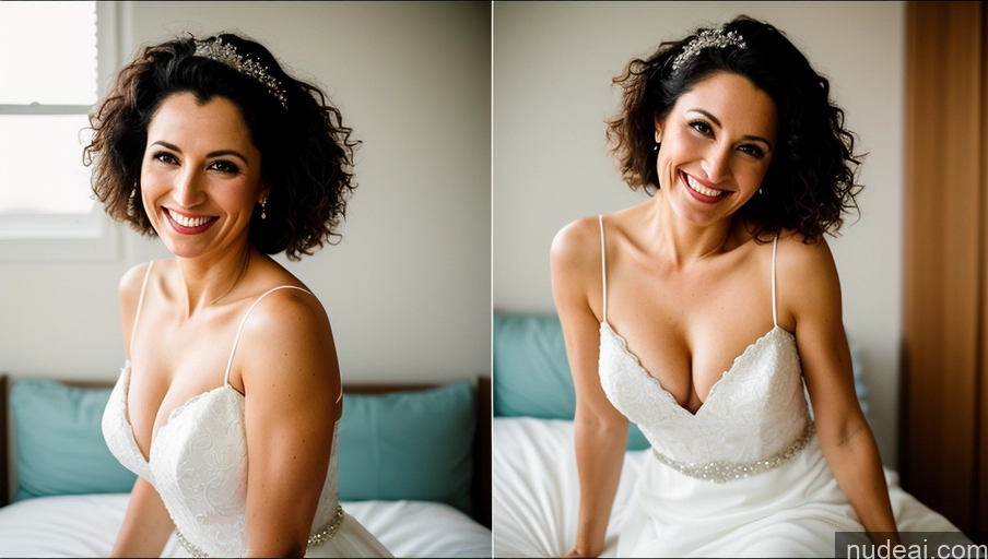 related ai porn images free for Small Tits Small Ass Happy Film Photo Front View Wedding Bright Lighting White Messy 30s Black Hair Milf
