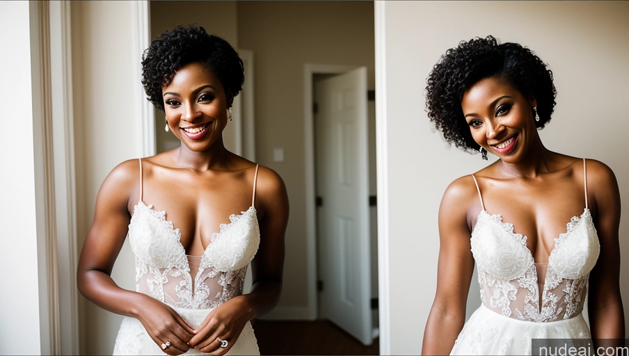 related ai porn images free for Small Tits Small Ass Happy Film Photo Front View Wedding Bright Lighting 40s African Woman Bangs