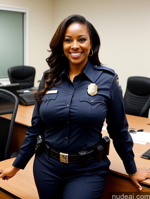 related ai porn images free for Busty Perfect Boobs Beautiful Big Hips Thick Perfect Body Office Front View Milf Police 40s Black Happy