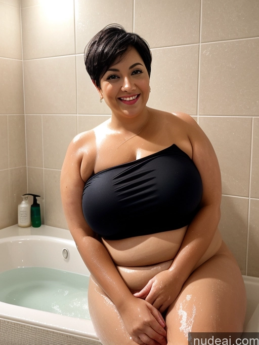 related ai porn images free for Big Ass Fat Busty 40s Happy Black Hair Short Hair Mirror Selfie Bathroom Front View Bathing Nude Topless Bright Lighting