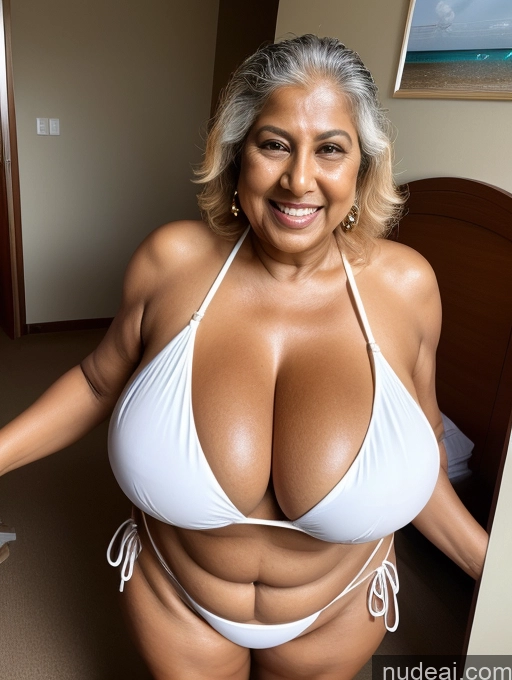 related ai porn images free for One Busty Huge Boobs Thick Tanned Skin Front View Microkini Thong Laughing 70s Indian Maid