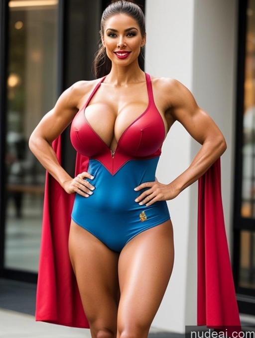 related ai porn images free for Miss Universe Model Busty Huge Boobs Perfect Boobs Beautiful Lipstick Muscular Skinny Abs Perfect Body Oiled Body Hair Bun Front View Superhero Short Shorts