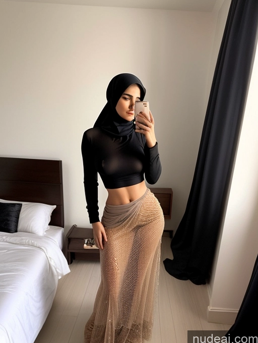 related ai porn images free for Niqab Woman One 20s Sexy Face Black Hair Long Hair Indonesian Bedroom Nude Topless Traditional Small Tits Mirror Selfie 90s