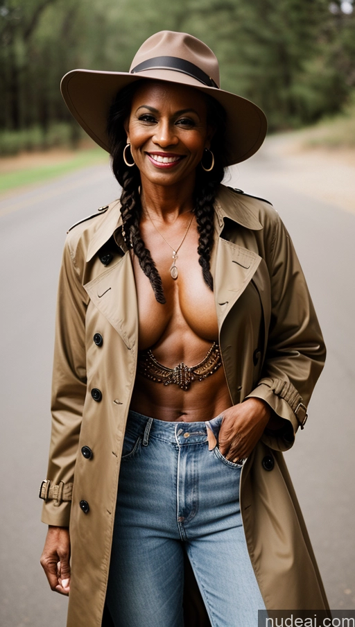 related ai porn images free for Muscular Abs Tattoos Dark Skin Milf Trench Coat Western Jeans Hat 50s Vintage Braided Happy