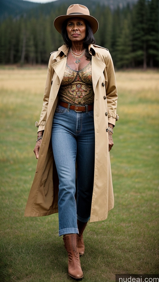 related ai porn images free for Muscular Abs Dark Skin 50s Milf Vintage Hat Traditional Western Trench Coat Jeans Tattoos Boots