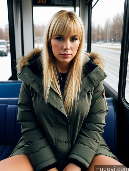 related ai porn images free for 20s Woman Perfect Boobs Perfect Body Blonde Bangs Russian Front View Sad On Back Warm Anime Bus Parka