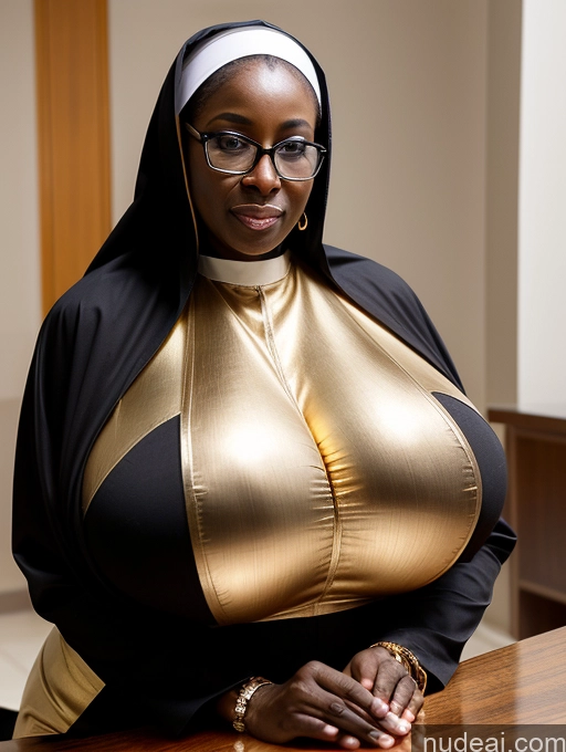 related ai porn images free for Woman Glasses Small Tits Busty Huge Boobs 60s African Nun Gold Jewelry Cleavage