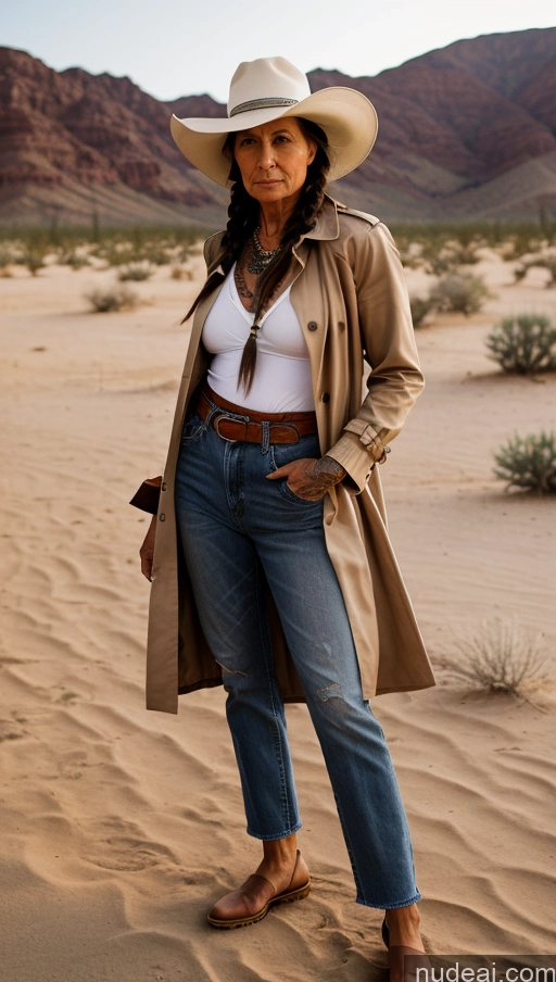 related ai porn images free for Muscular Abs Dark Skin Milf Western Trench Coat Tattoos Thick Braided 60s Dark Lighting 60s Hat Jeans Beer Traditional Desert Native American