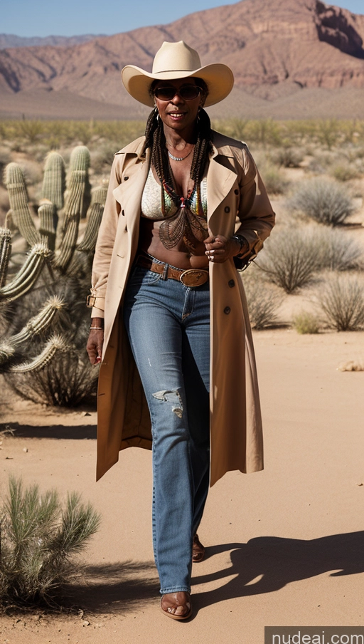 related ai porn images free for Muscular Abs Dark Skin Milf Western Trench Coat Tattoos Thick Braided Dark Lighting 60s Hat Jeans Desert Nilotic 50s