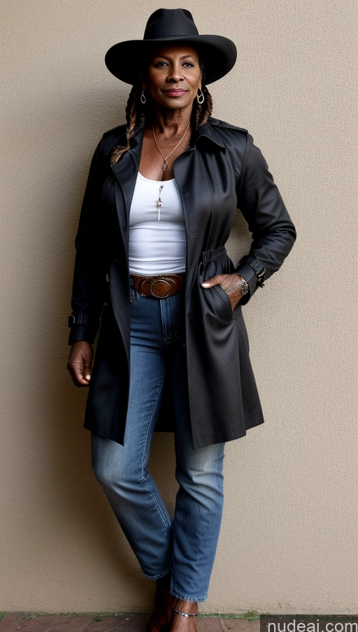 related ai porn images free for Muscular Abs Dark Skin Milf Western Trench Coat Tattoos Thick Braided Dark Lighting 60s Hat Jeans Nilotic 50s