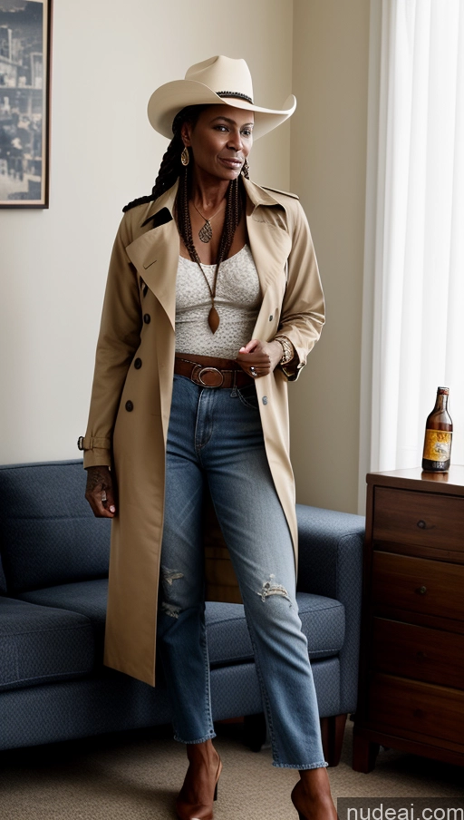 related ai porn images free for Muscular Abs Dark Skin Milf Western Trench Coat Tattoos Thick Braided Dark Lighting 60s Hat Jeans Nilotic 50s Couch Beer