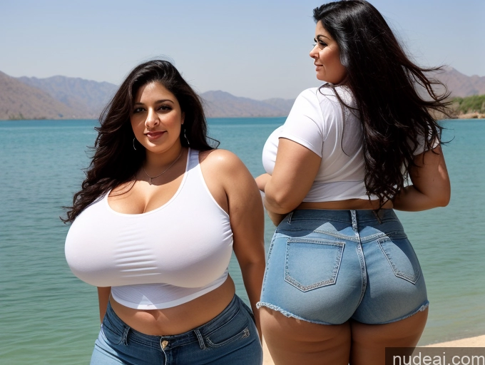 related ai porn images free for Woman Huge Boobs Big Ass Thick Big Hips Long Hair 40s Lake Front View Blouse Daisy Dukes Arabic Black Hair Chubby Busty