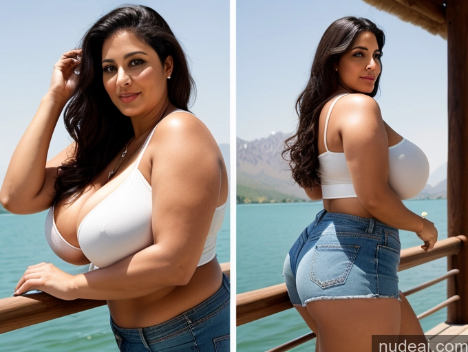 related ai porn images free for Woman Huge Boobs Big Ass Thick Big Hips Long Hair 40s Lake Front View Blouse Daisy Dukes Arabic Black Hair Chubby Busty