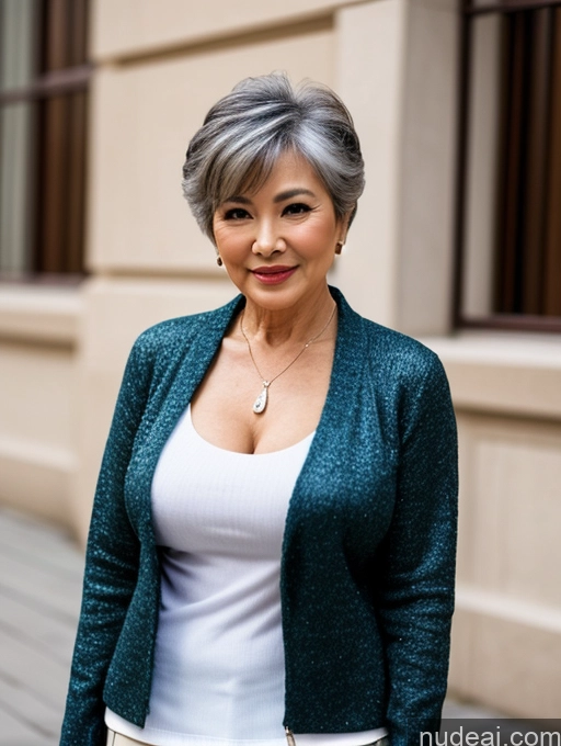 related ai porn images free for Milf Perfect Boobs Beautiful 70s Chinese Blouse Casual Jacket Professor Stylish Sweater Cleavage Detailed Sexy Face Pixie