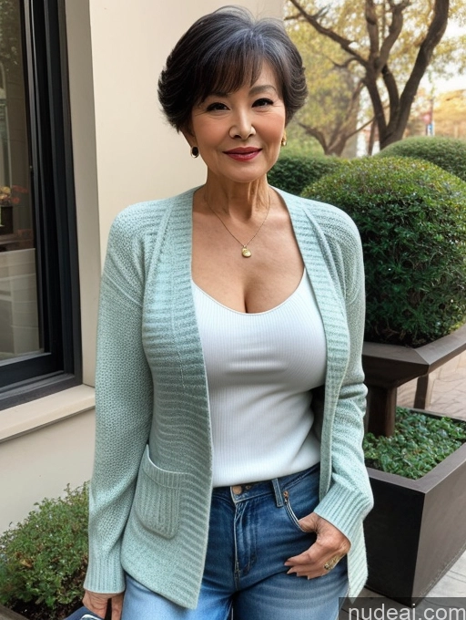 related ai porn images free for Milf Perfect Boobs Beautiful 70s Chinese Blouse Casual Jacket Professor Stylish Sweater Cleavage Detailed Sexy Face Pixie