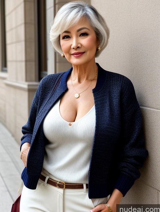 related ai porn images free for Milf Perfect Boobs Beautiful 70s Chinese Blouse Casual Jacket Professor Stylish Sweater Cleavage Detailed Sexy Face Pixie
