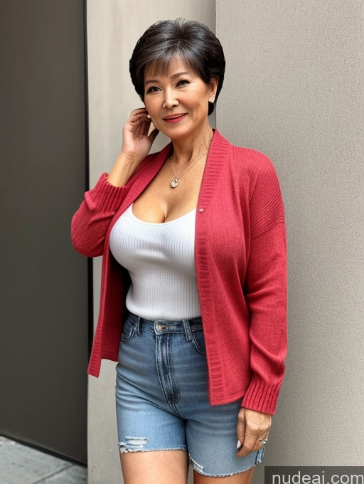 related ai porn images free for Milf Perfect Boobs Beautiful 70s Chinese Blouse Casual Jacket Professor Stylish Sweater Cleavage Detailed Sexy Face Pixie