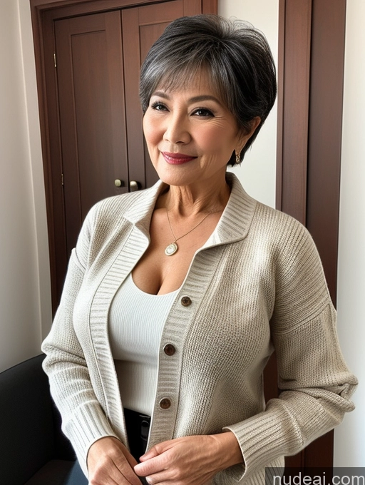 related ai porn images free for Milf Perfect Boobs Beautiful 70s Chinese Blouse Casual Jacket Professor Stylish Sweater Cleavage Detailed Sexy Face Pixie