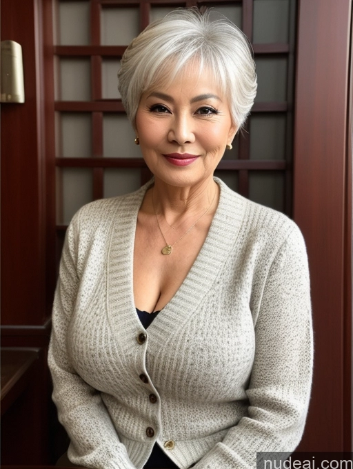 related ai porn images free for Milf Perfect Boobs Beautiful 70s Chinese Blouse Casual Jacket Professor Stylish Sweater Cleavage Detailed Sexy Face Pixie