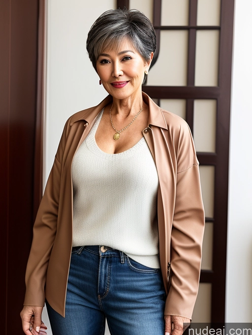 related ai porn images free for Milf Perfect Boobs Beautiful 70s Chinese Blouse Casual Jacket Professor Stylish Sweater Cleavage Detailed Sexy Face Pixie